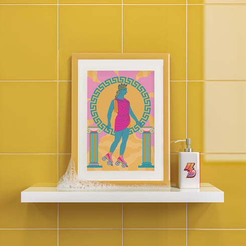 Roller Skating Goddess Art Print